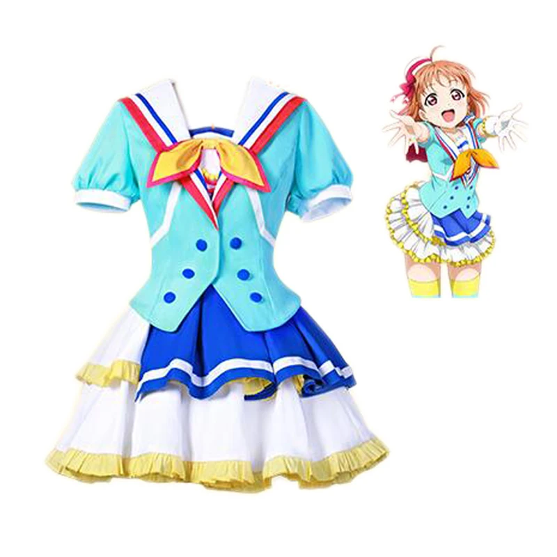 ROLECOS японское аниме Love Live Sunshine карнавальный костюм для девочек Матросская форма