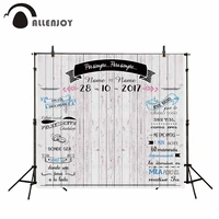 allenjoy photography backdrops light gray wood board wedding background custom banners rings can be customized in any language