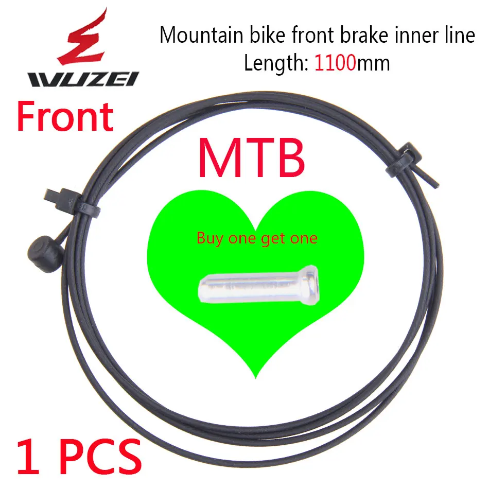 MTB brake 1pcs Front WUZEI с тефлоновым покрытием, сменный тормоз, внутренняя кабельная группа для MTB велосипеда, шоссейного велосипеда, передний задний переключатель тормоза, внутренний кабель, провода, наборы - Цвет: MTB brake 1pcs Front