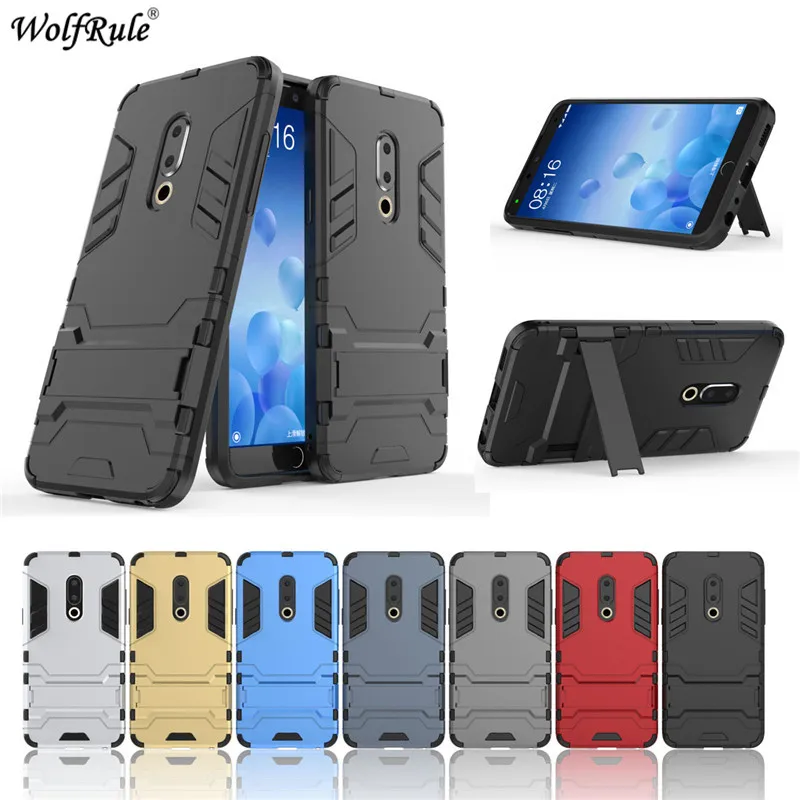 For Fitted Cases Meizu 15 Case WolfRule Silicone &amp PC Holder Bumper Housings Phone Cover Shell 5.46'' |