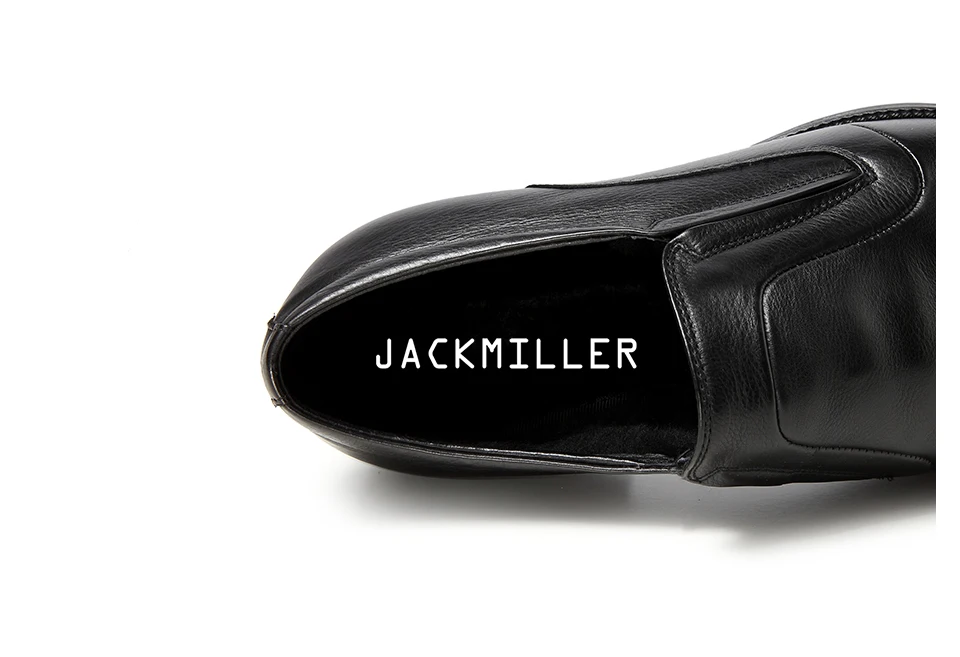 Jackmiller/Лидирующий бренд; мужская модельная обувь; зимняя теплая офисная Мужская обувь; Высококачественная шерстяная подкладка; роскошный черный цвет; коровья кожа