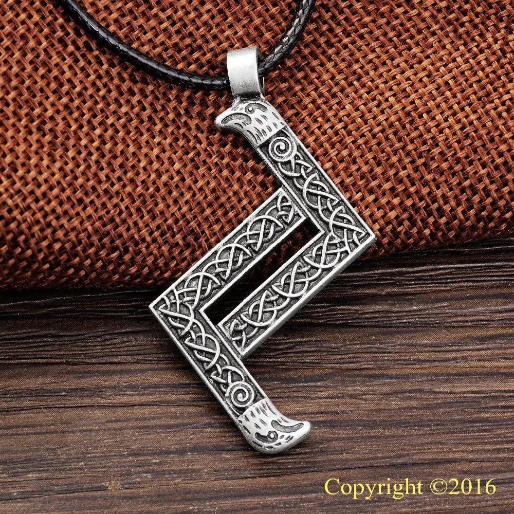 

LANGHONG 10pcs Elder Futhark Rune Pendant JERA Rune Yggdrasil Viking Amulet Pendant Runic Nordic Talisman Pendant