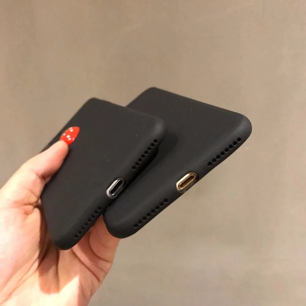 Для Iphone 7 чехол Новая мода ручной Прекрасный Cherry Черный силиконовый для plus