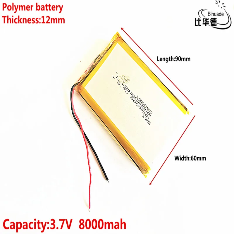 3.7V,8000mAH,[126090] PLIB; polymer lithium ion / Li-ion battery for tablet pc,GPS,POWER BANK
