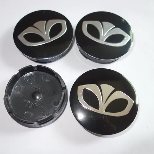 black 4pcs 4 шт. 56 мм для Daewoo значок Логотип Центральная втулка колеса автомобиля крышки обода крышка 5JA601151A - Цвет: black 4pcs