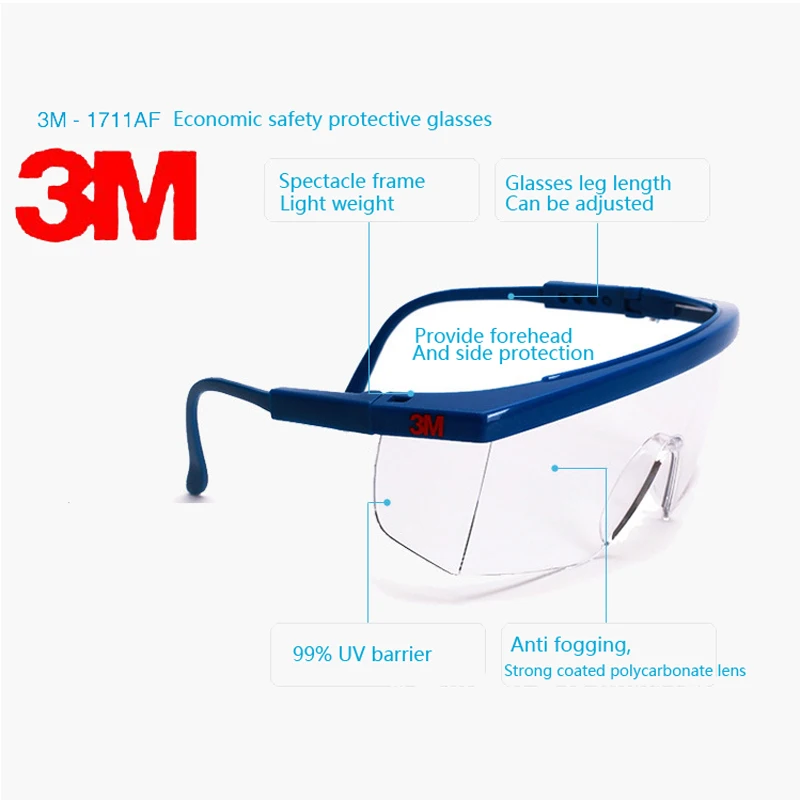 3M 1711AF защитные очки анти-ветер анти-песок анти-туман Анти-пыленепроницаемые прозрачные очки защитные очки