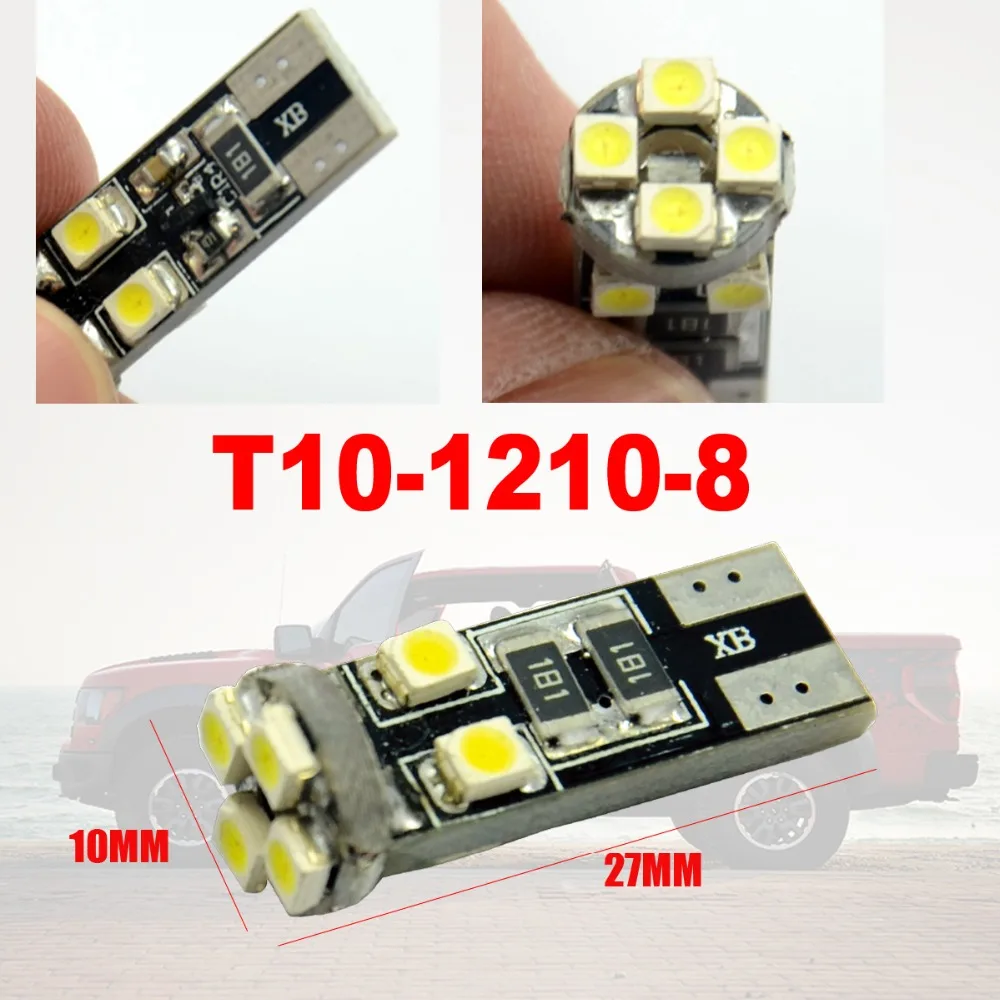 10 шт. Автомобильные светодиодные лампы T10 w5w 194 168 501 2821 1250 1251 1252 8smd 3528|car light bulbs|t10