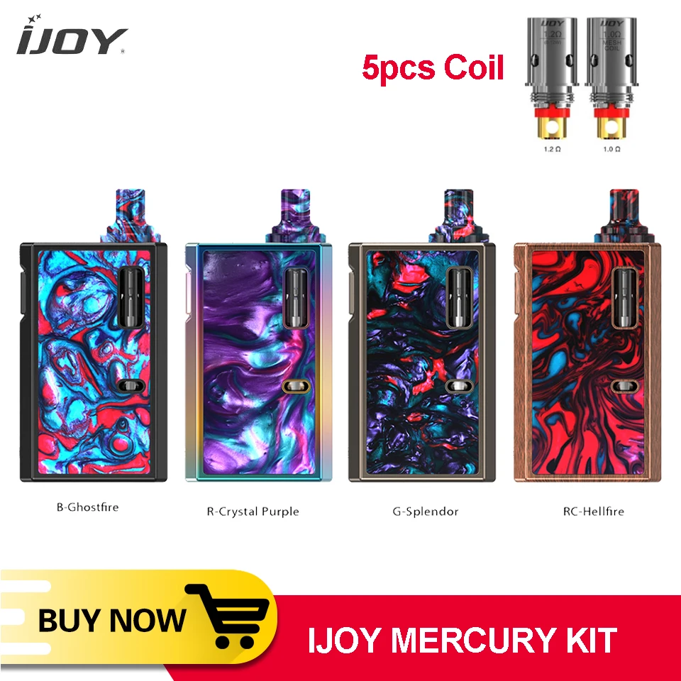 Новый оригинальный IJOY Меркурий смолы стартовый набор 1100 мАч батарея 2 мл бак 1.0ohm