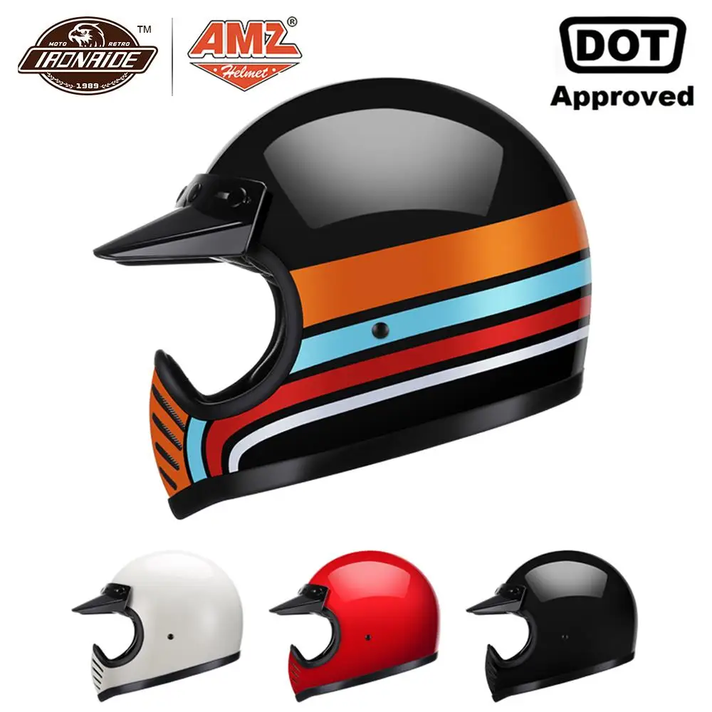 AMZ стекловолокно Moto rcycle шлем casco moto cross rbike Full Face capacete cascos para DOT сертификация|Шлемы| |
