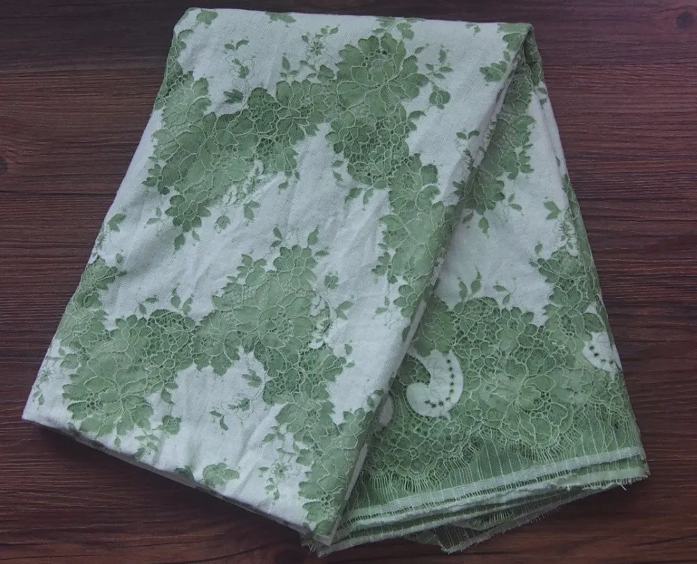 Green 1.5M X 1.5M LASUI 1,5 м = 1 шт Высокое качество 23 Цвета двухцветная красивая кружевная ткань с ресницами DIY платье рубашка ткань мягкая приятная для кожи C0157 - Цвет: Green 1.5M X 1.5M