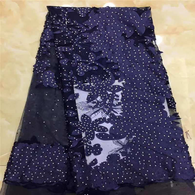 2018 Последние белые нигерийские кружевные ткани с камнями высокое качество тюль