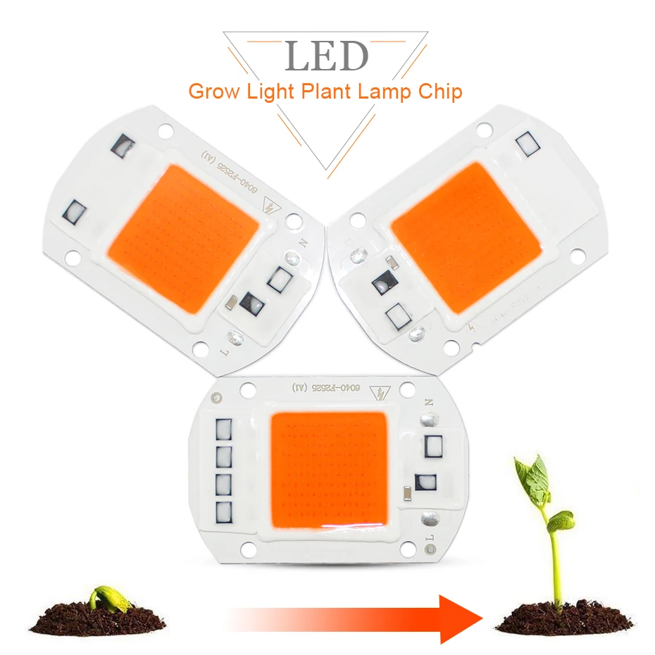 

LED COB Grow Chip Phyto Lamp Full Spectrum AC110V 220V 20W 30W 50W For Indoor Plant Seedling Grow and Flower Growth Fitolamp