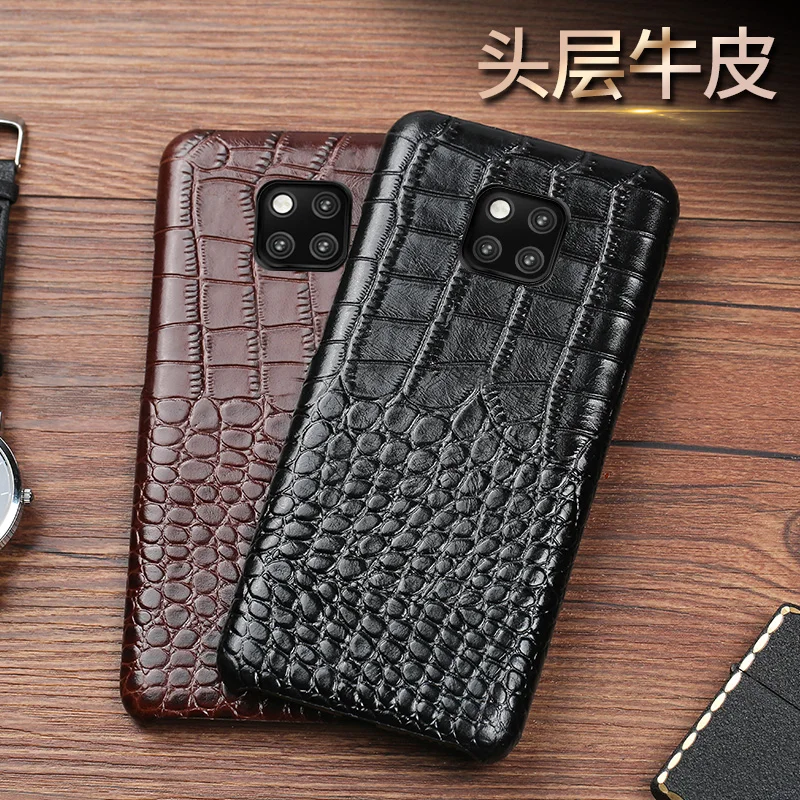 Чехол из воловьей кожи для телефона huawei mate 20 9 10 Pro P8 P9 P10 P20 Lite с текстурой крокодила для Honor 8X Max 10 7X P Smart capa