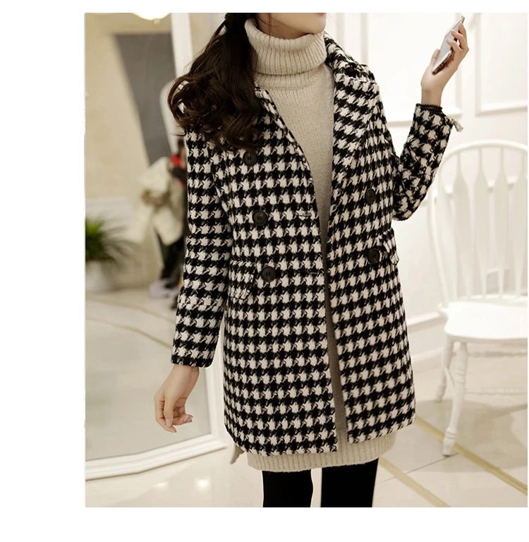 Осенняя Женская шерстяная куртка с длинными рукавами и отложным воротником 2020