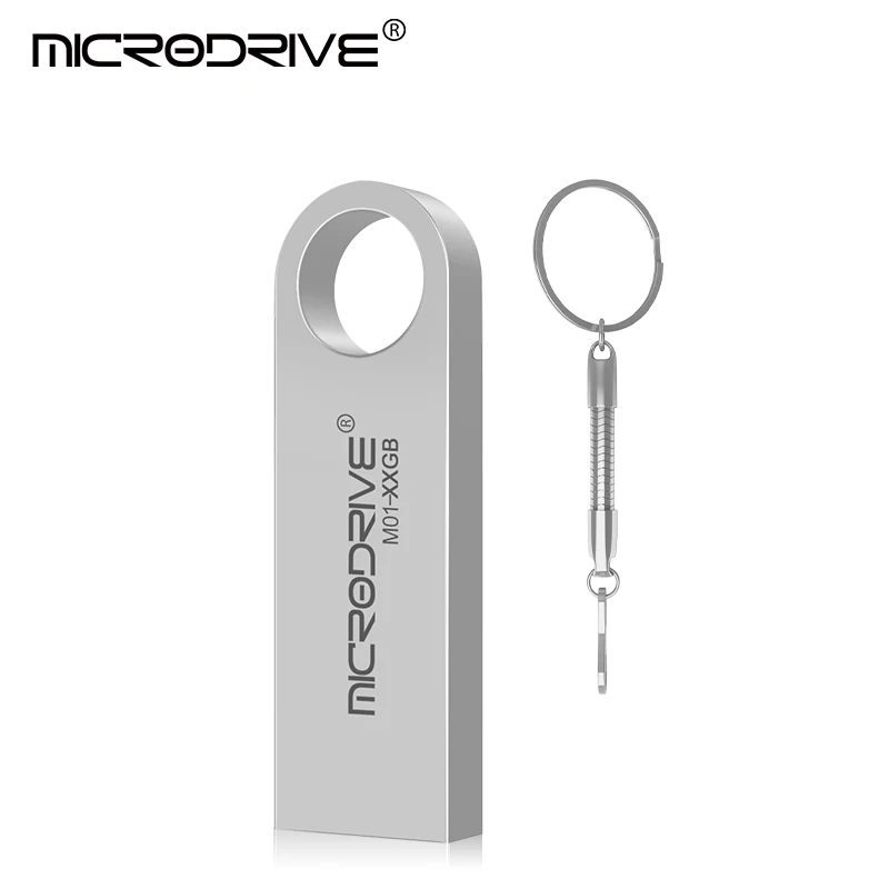Серебристый Брелок, металлический Usb флеш-накопитель, мини-накопитель, 128 ГБ, 64 ГБ, 32 ГБ, 16 ГБ, флеш-диск Usb 2,0, флешка, USB флешка с логотипом на заказ - Цвет: Серебристый