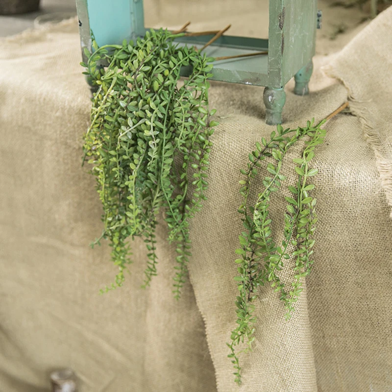 Искусственные суккуленты лоза моделирование мини Senecio Radicans суккуленты поддельные цветочный горшок домашний Свадебный декор высокоискусственное растение