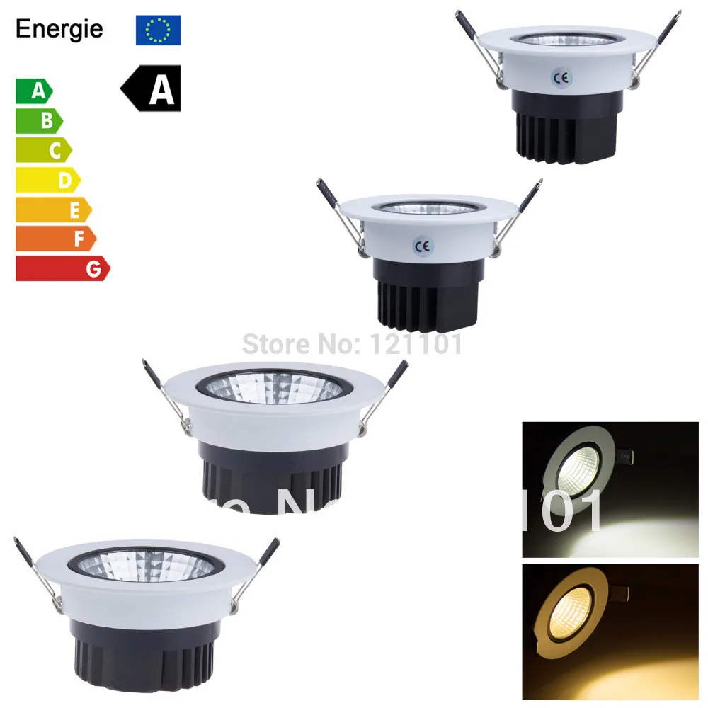 

Dimmable Recessed LED Downlight COB 6W 9W 12W 15W Dimming LED Spot Light LED Ceiling Lamp AC 110V 220V Free shipping