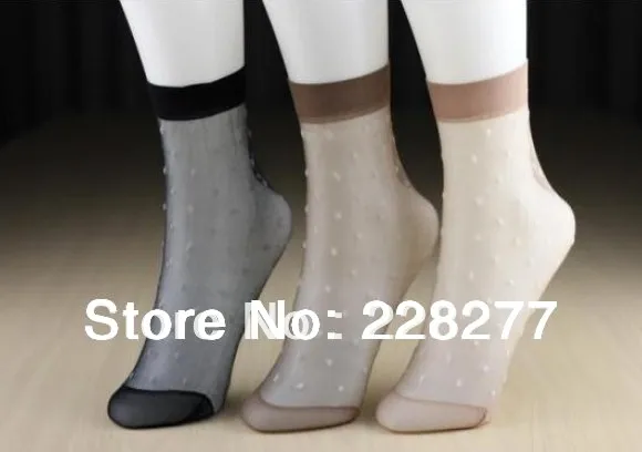 Free Shipping 200pcs=100 pairs/lot Womens nylon Socks, dots, hot sale, crystal,cheap and high quality, nylon,silk,cool,2014 new