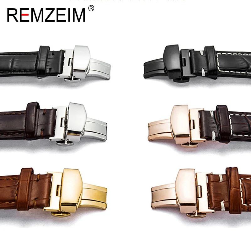 Автоматическая пряжка для часов из нержавеющей стали однотонная золотистая