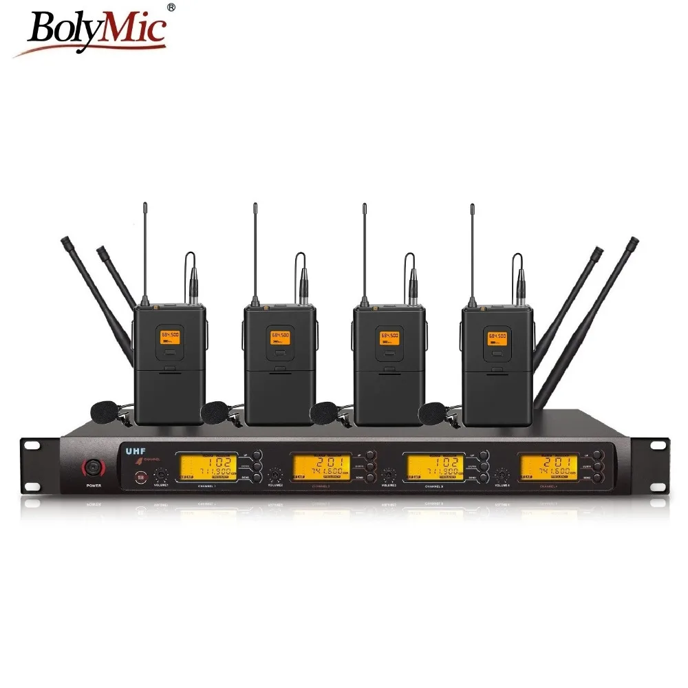 Микрофон Bolymic UHF PLL беспроводной петличный микрофон четыре канала для учителей|lapel
