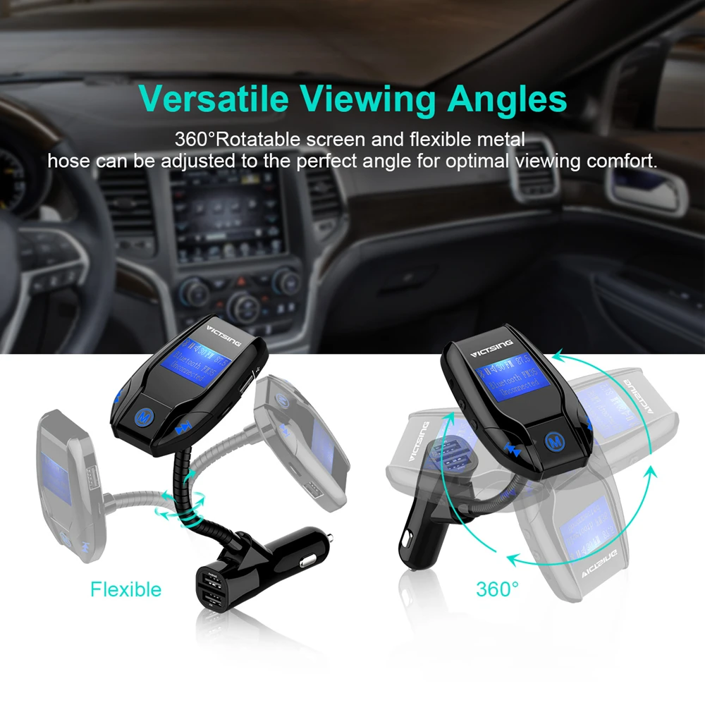 2019 Victsing Bluetooth fm передатчик беспроводной автомобильный музыкальный адаптер 3 usb