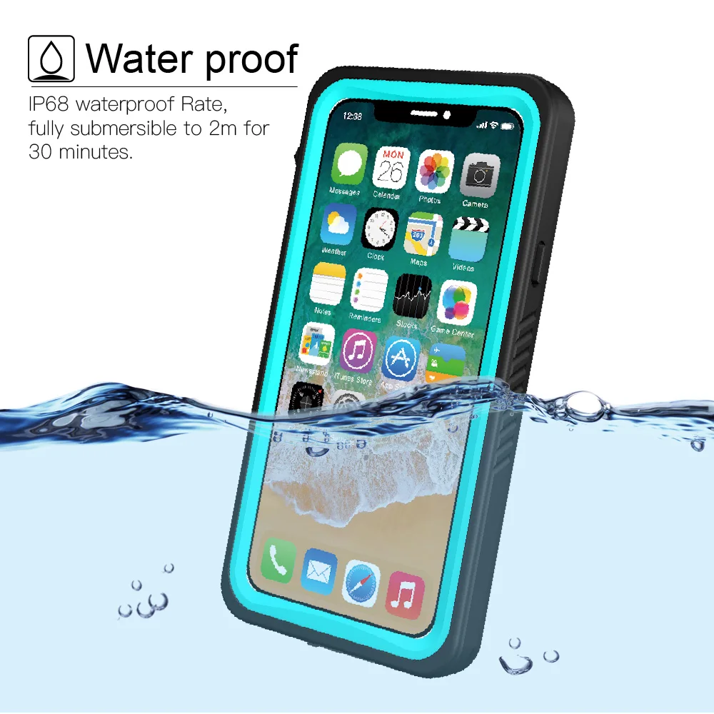 Водонепроницаемый Чехол IP68 для iPhone X ударопрочный грязеотталкивающий защитный