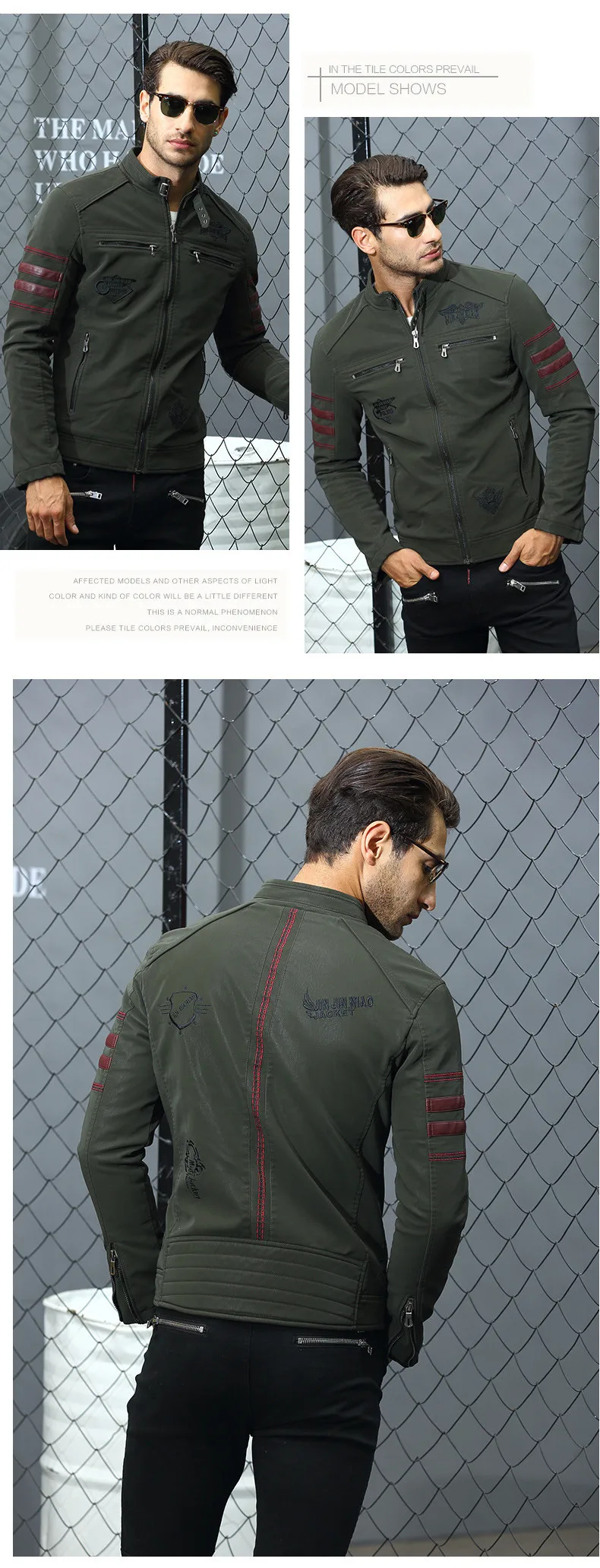 Новое поступление, мужские кожаные куртки, мужские повседневные Бархатные толстые тонкие Куртки из искусственной кожи, пальто, модная мужская верхняя одежда с вышивкой