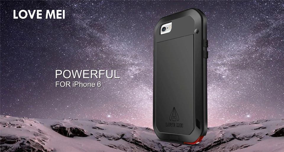 Оригинальный мощный чехол Love Mei для Apple iPhone 6 водонепроницаемый ударопрочный