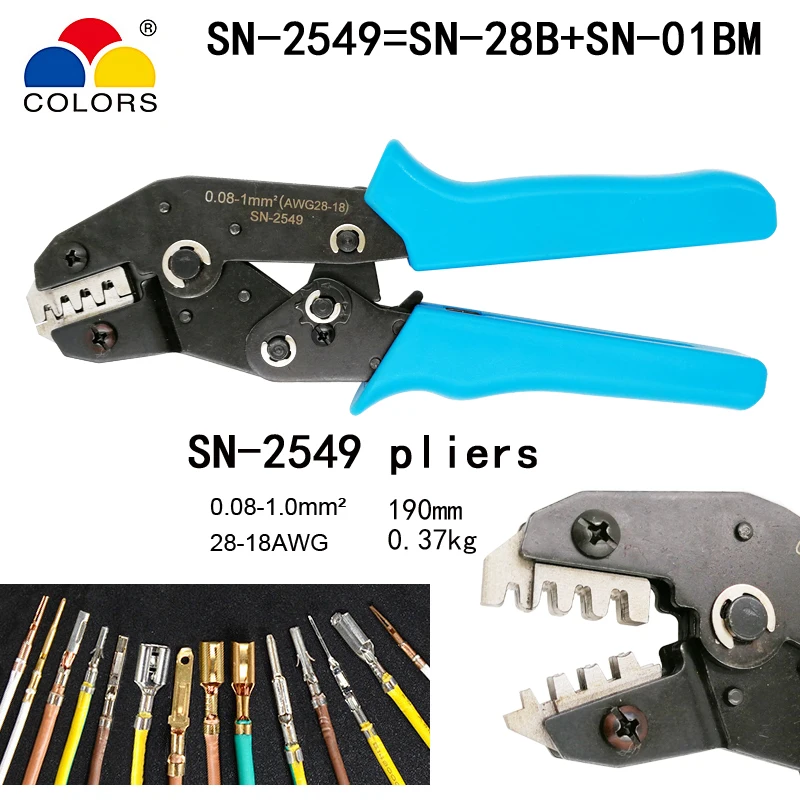 Цвета SN 2549 Запчасти для прессовочной машины AWG28 18 (0 08 1 0 mm2) XH2.54/Dupont 2 54/2 8/3 0/3 96/4