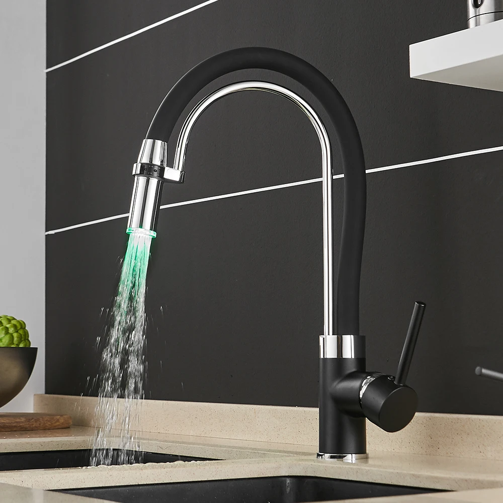 Светодиодный кран для воды на кухне Torneira De Cozinha светодиодный светильник для раковины латунный кран для горячей и холодной воды на бортике смеситель для ванны 866018