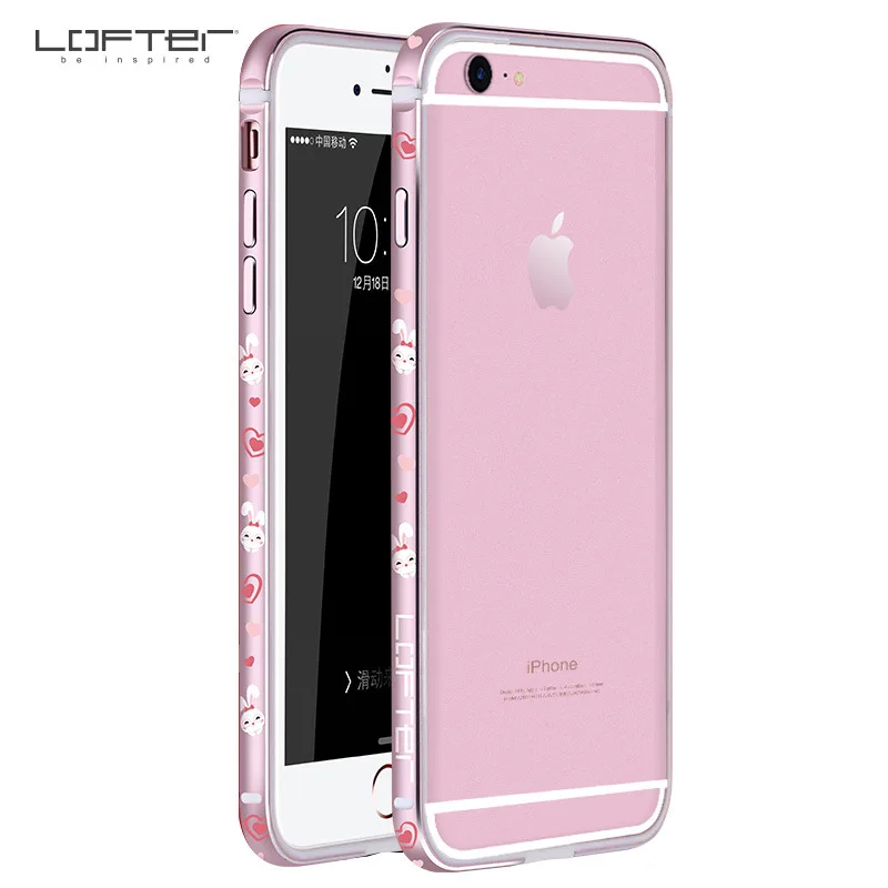 Lofter китайский красный мультяшный алюминиевый бампер для iPhone 6 6s Plus ультратонкий