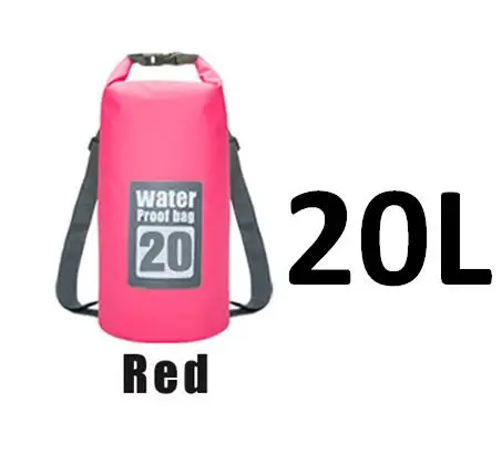 Качественные ультралегкие 5L/10L/15L/20L водонепроницаемые сумки для хранения сухих мешков для каноэ каяк Рафтинг Спорт на открытом воздухе сумки для плавания - Цвет: Red 20L