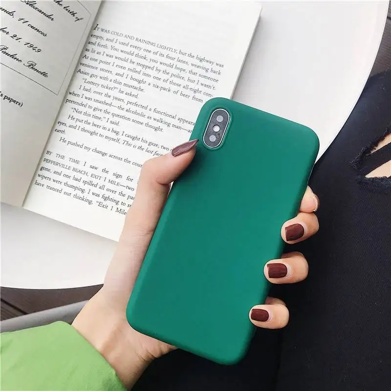 Роскошный чехол Esamday для телефона iPhone 7 6 6s 8 X Plus XR XS Max простой однотонный мягкий из