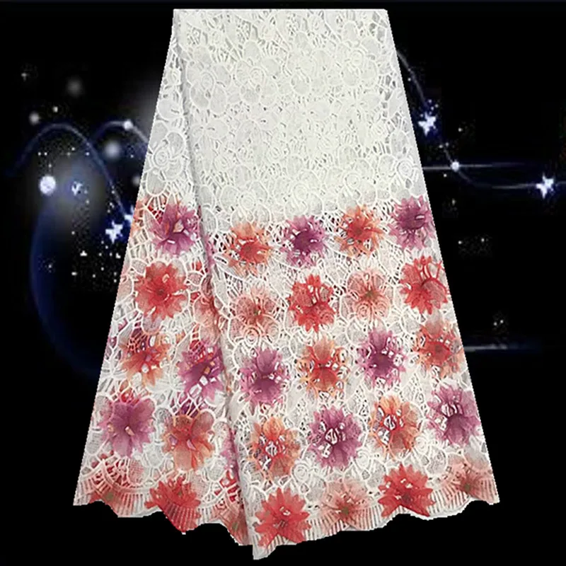 ZPS73 Good Quality Colorful Guipure Lace Material Hot African Cord Fabric Cotton Printed Water Soluble Online | Дом и сад