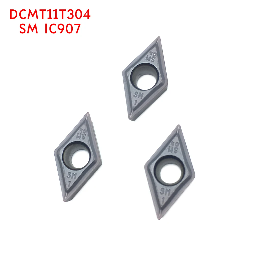 10 шт. вставки карбида DCMT 11T304 SM IC907 токарный станок по металлу DCMT11T304 деталей