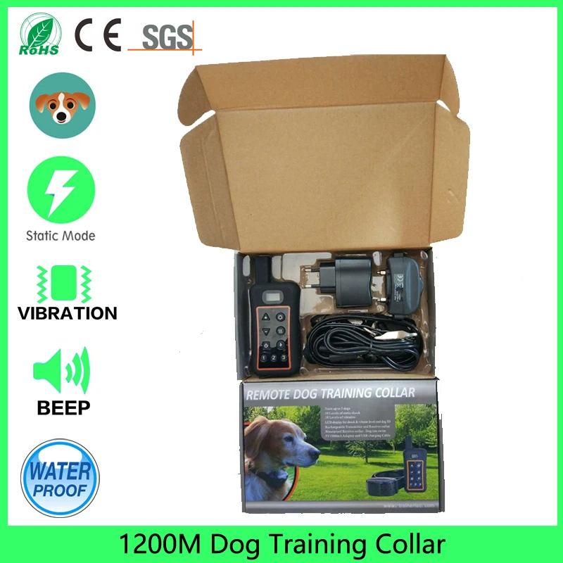 

Remote control dog training collar 1200 meters range waterproof dog training shock collar DT1200V Vibrate collar