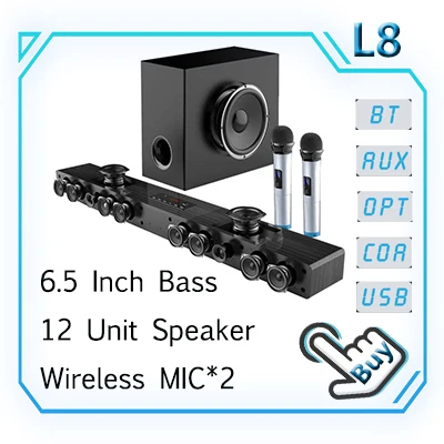 JY AUDIO A9 Bluetooth Саундбар 5,1 объемный звук домашний кинотеатр 8 блок встроенный домашний кинотеатр тв динамик с 8-дюймовым сабвуфером