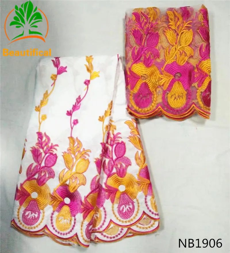 Beautifical Flower embroidery bazin riche fabric in African 2017 High quality gentzer for occasion women dress 7yards NB19 | Дом и сад