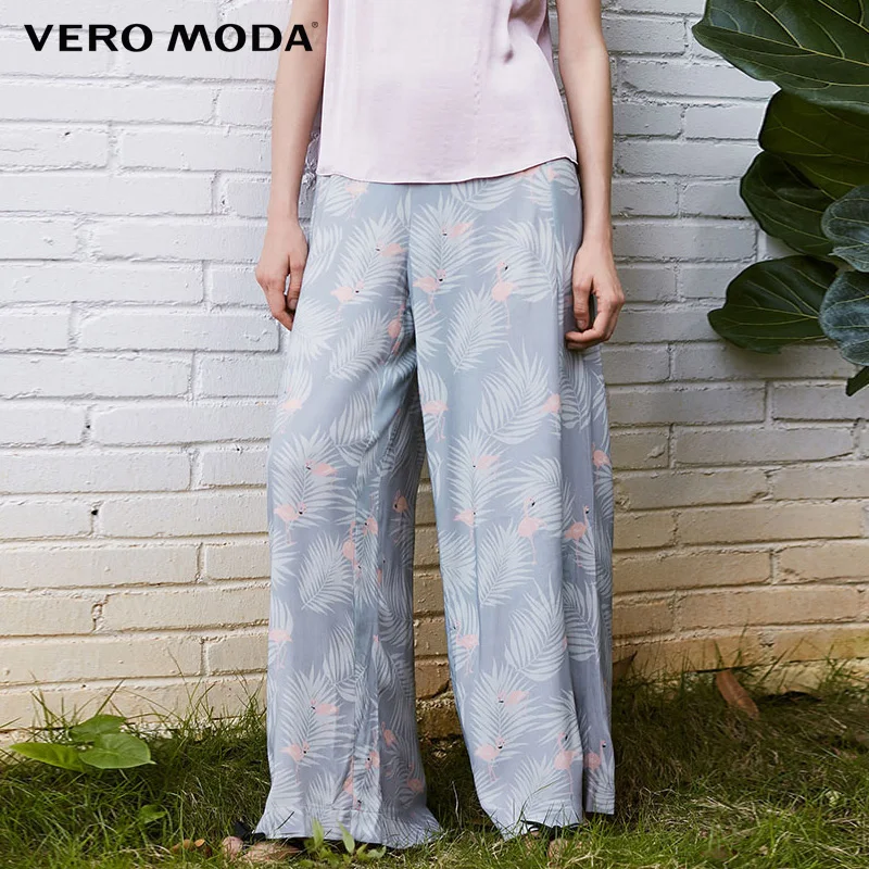 Vero Moda женские весенние и летние принтованные широкие брюки для сна с манжетами | 3174P7506