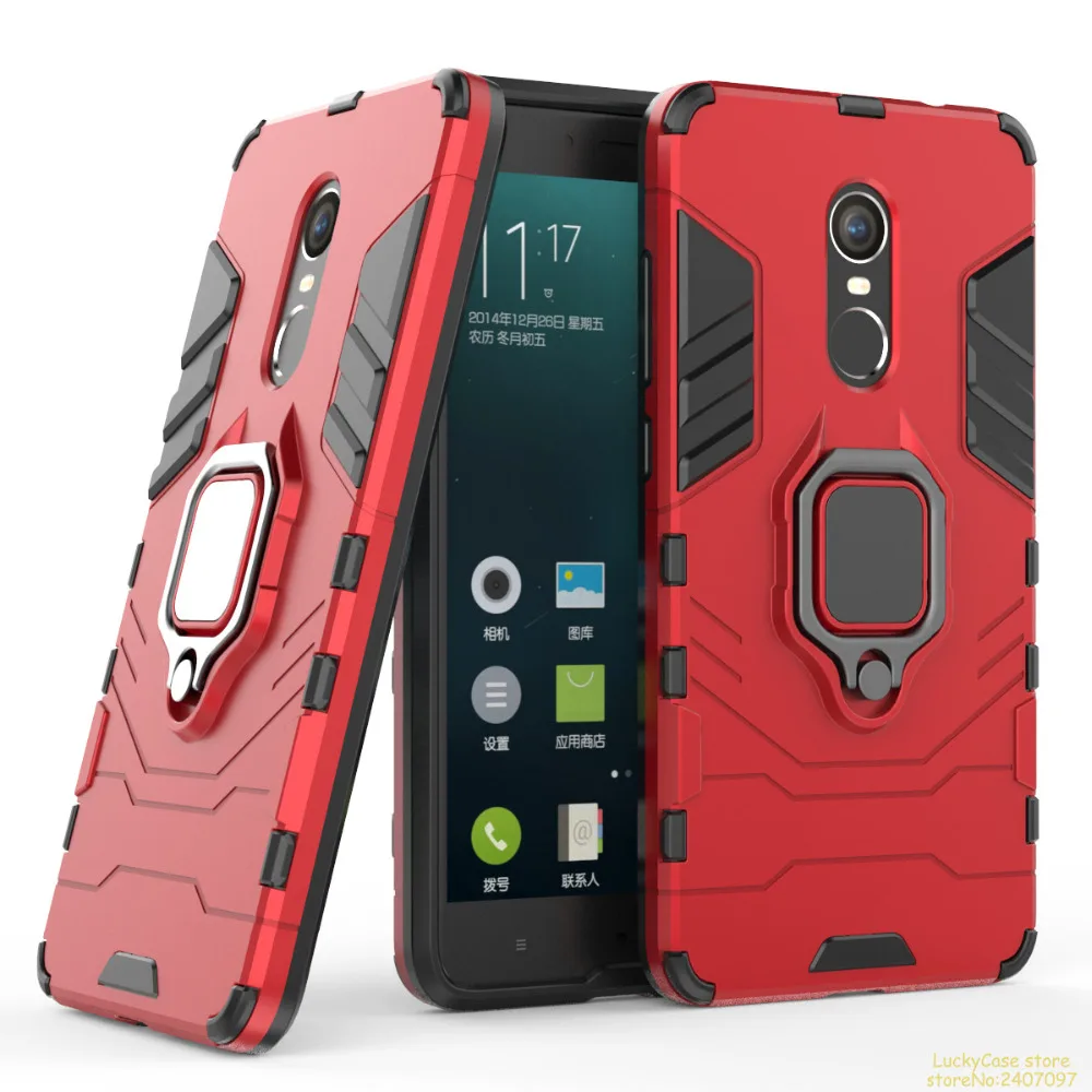 Ring Stand Hybrid Armor Phone Case For Redmi Note 4X fundas Silicone TPU + Hard PC Cover coque etui cases |
