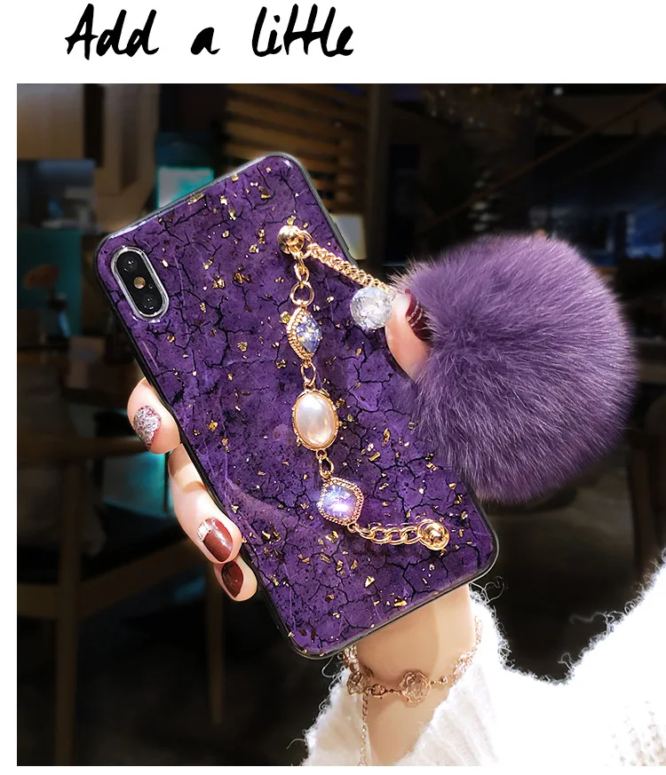 Роскошный Настоящий Лисий волос мяч блеск чехол для телефона для iPhone 11 Pro Max 7 8 6 6S Plus XR XS MAX X чехол s Coque для iPhone XS MAX оболочка