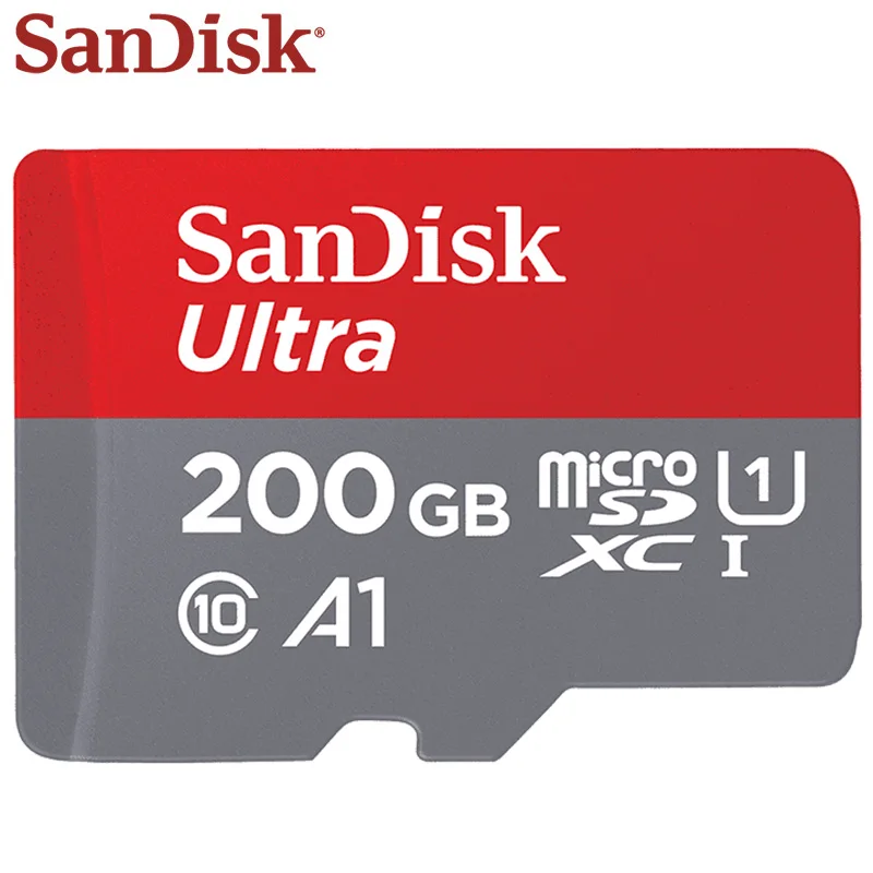 

100% Original SanDisk Memory Card Class 10 TF Card 200GB SDXC Max Read Speed 90M/s Micro SD Card A1 UHS-I Memory Microsd