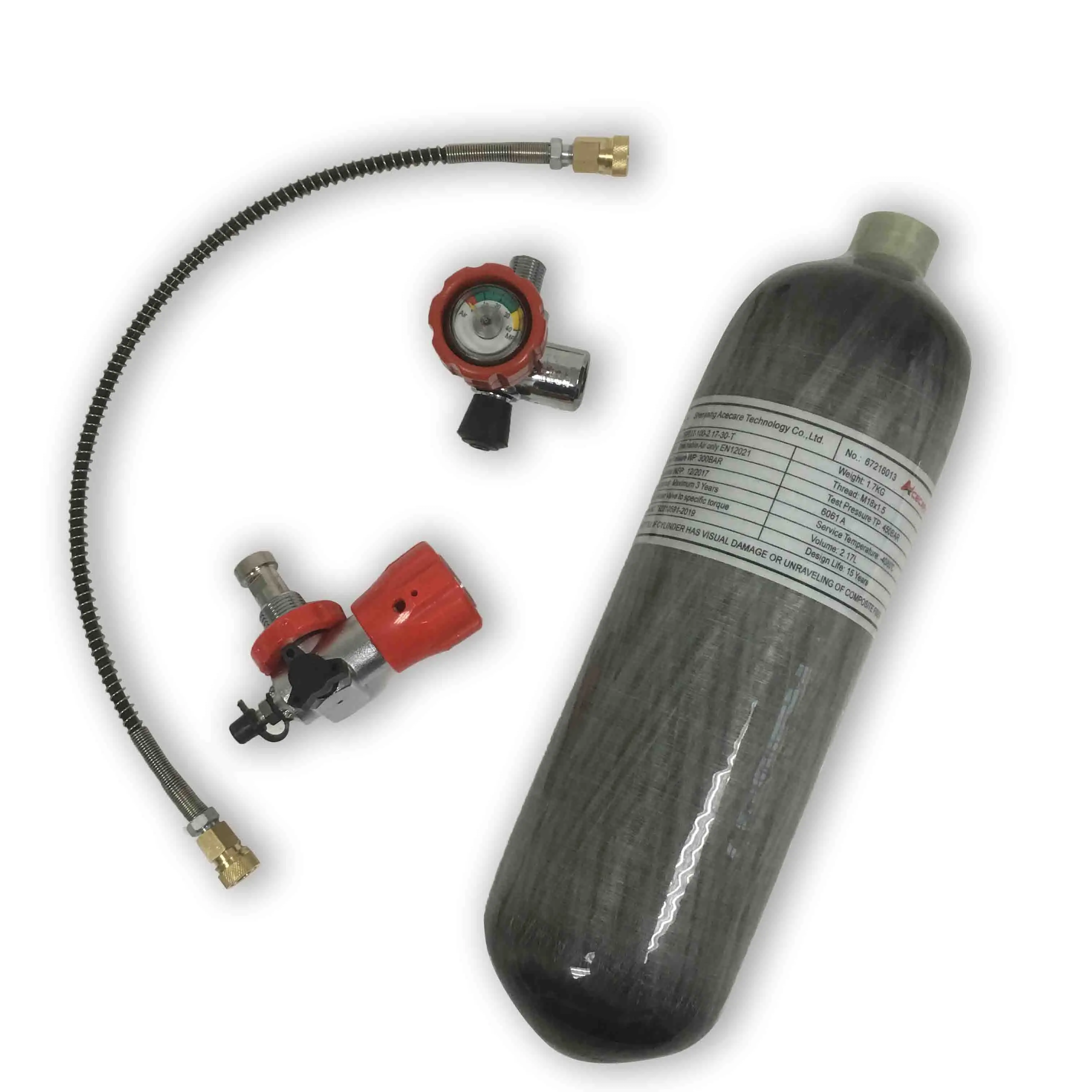 AC1217101 Bottles Pcp 2.17L 4500psi Carbon Fiber Tank Rifle Air Pcp 300 Bar Compressed Air Gun Paintball  Diving Tank Security