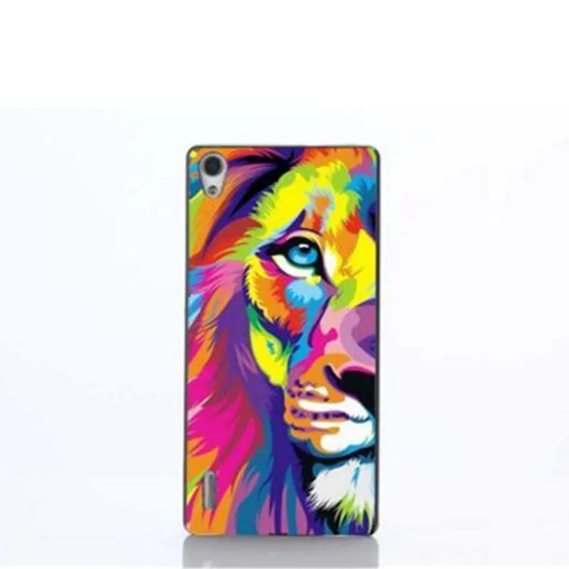 Телефонные Чехлы мультфильм животных цвет Лев жесткий для Huawei P6 P7 P8 Lite G7 mate7 Sony Xperia