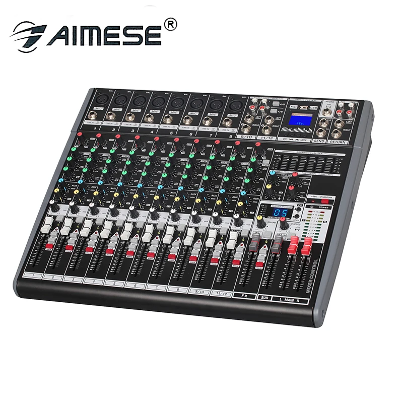 Музыкальная консоль миксер для dj 12 каналов 8 моно 2 стерео 7 фирменных