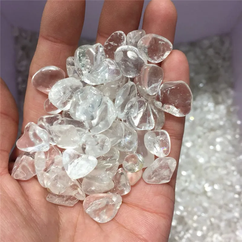100g top quality 100% Natural rock clear quartz tumble crystal mineral reiki healing loose gemstone wholesale | Дом и сад