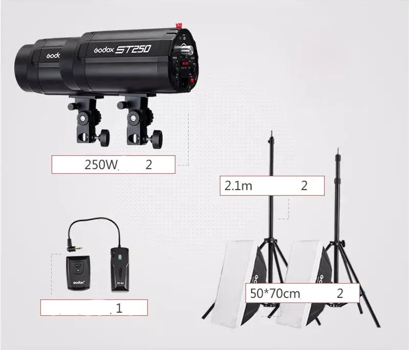 Godox 250 Вт студийная вспышка лампа для фотосъемки гибсветильник набор Taobao фото
