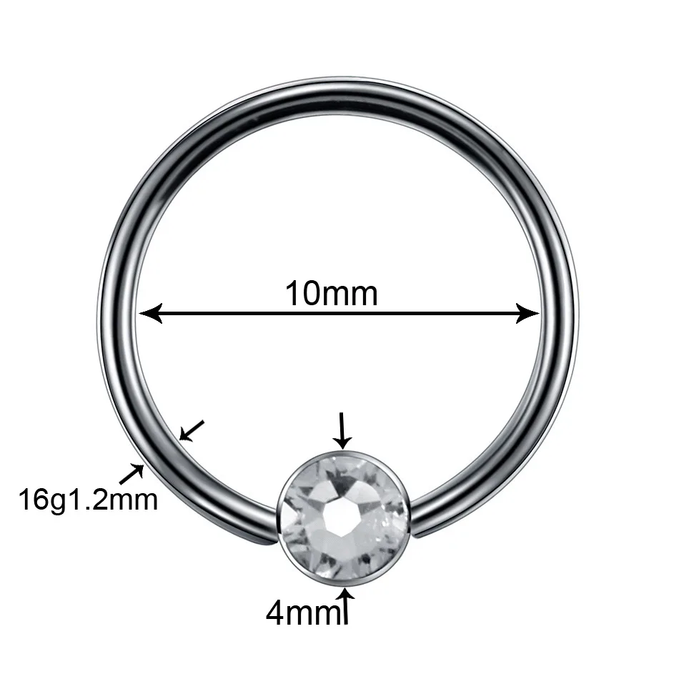 Кольцо Подкова для пирсинга из нержавеющей стали 16 г|Украшения тела| |