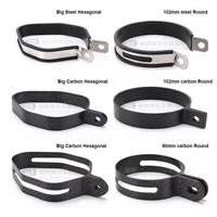 stainless steel carbon finer motorcycle exhaust clamp muffler supporting bracket mount clamp strap hexagonal and round