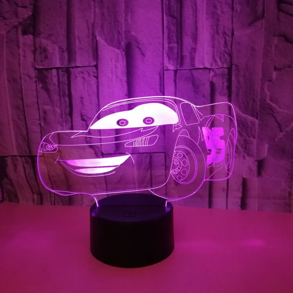 Новый спортивный автомобиль 3d цветные светодиодные лампы плавное изменение